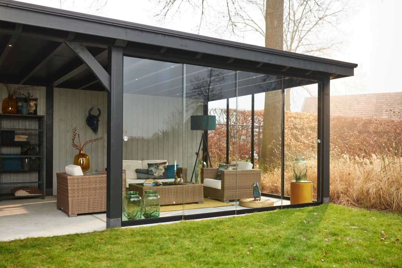 Daktrim binnenhoek aluminium zwart, 4 x 4 x 45 cm - Afbeelding 1